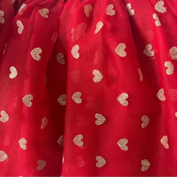 Max Studio Kids Matching Red and White Love Heart Skirt and Long Sleeve Tee - Picture 3 of 6